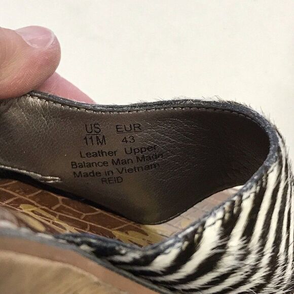 Sam Edelman Reid Zebra Print Cork Wedge Leather Slides Sandals Size 11M - Picture 4 of 12